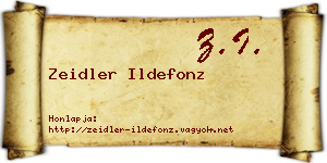 Zeidler Ildefonz névjegykártya